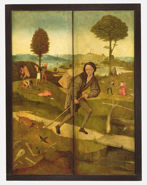 Плакат The Haywain, with panels closed showing Everyman walking the Path of Life