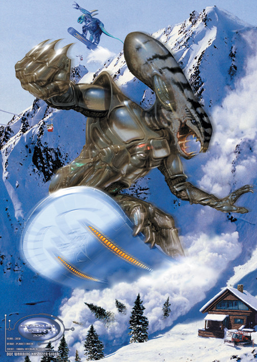 Poster Alien snowboarder | Wall Art | 3+1 FREE | Europosters