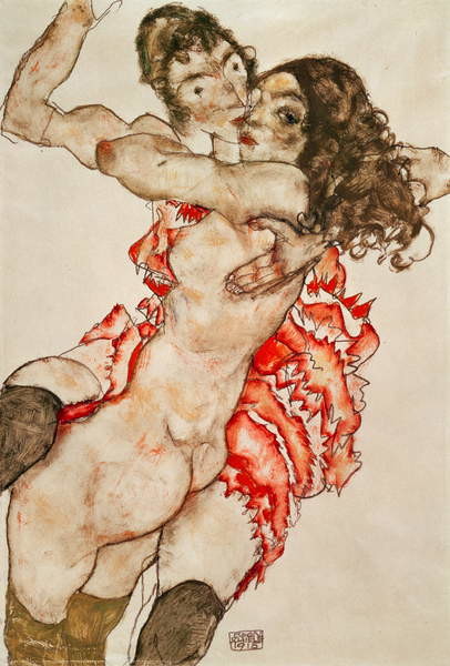 Принти на полотні Two Women Embracing, 1915