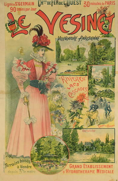 Наклейка Poster for the Chemins de Fer de l'Ouest to Le Vesinet
