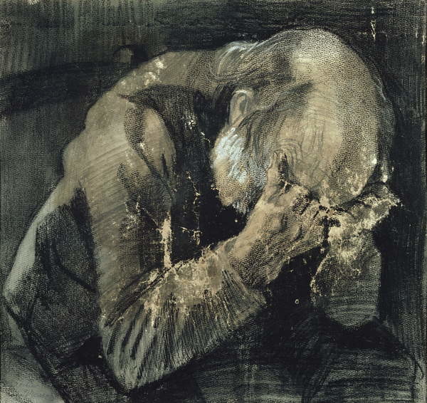 Наклейка Man with his head in his hands
