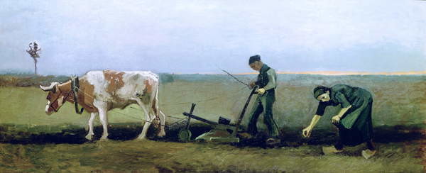Плакат Labourer and Peasant Planting Potatoes, 1884