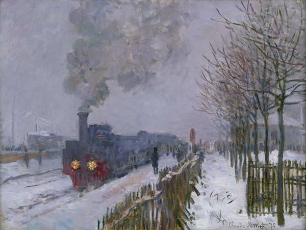 Принти на полотні Train in the Snow or The Locomotive, 1875