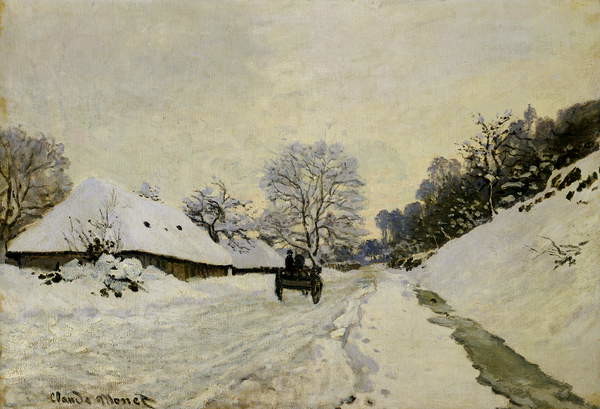 Наклейка The Cart, or Road under Snow at Honfleur, 1865