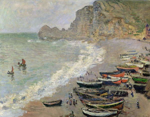 Αφίσα Etretat, beach and the Porte d'Amont, 1883