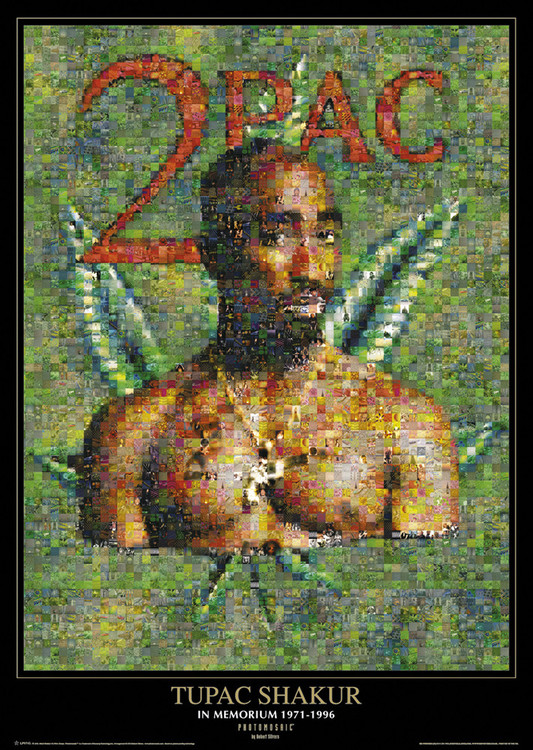 Плакат Tupac - photomosaic dope