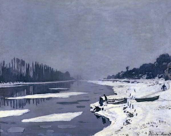 Принти на полотні Ice floes on the Seine at Bougival, c.1867-68