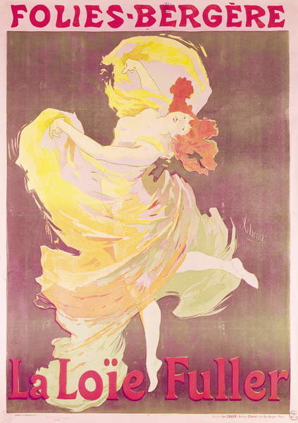 Наклейка Poster advertising Loie Fuller  at the Folies Bergere