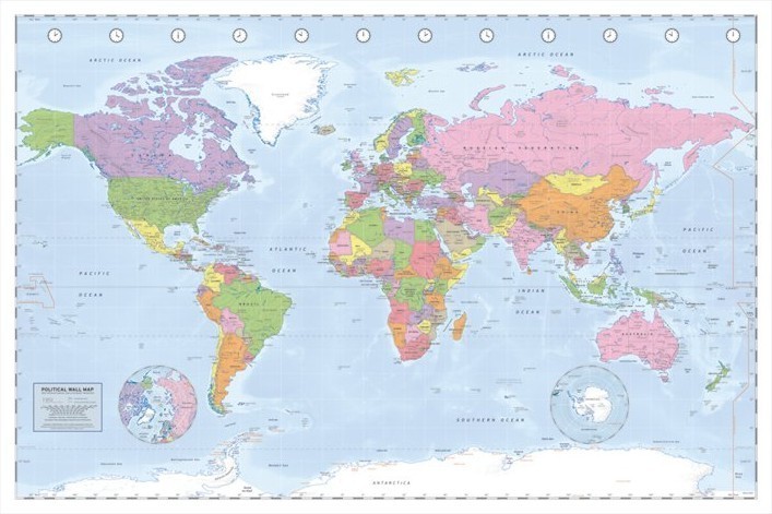 Плакат World Map - Political