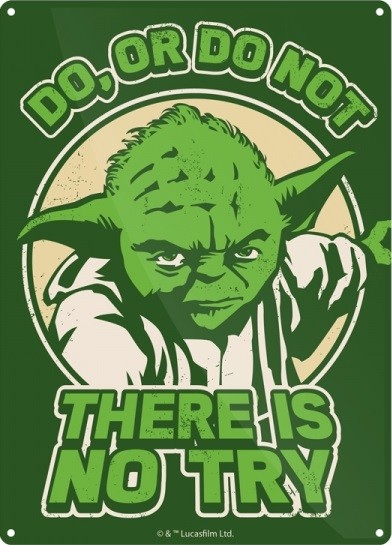 Metallikyltti Star Wars - Yoda Try