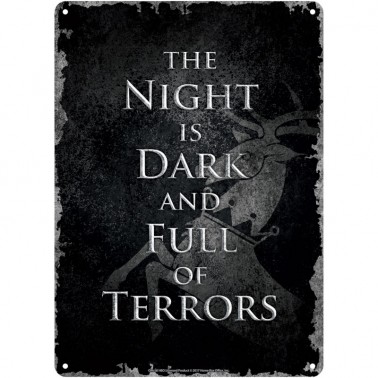 Μεταλλική πινακίδα Game Of Thrones - Night Dark