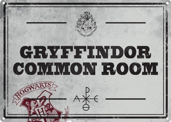Metallikyltti Harry Potter - Common Room