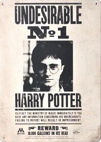 Μεταλλική πινακίδα Harry Potter - Undesirable No 1
