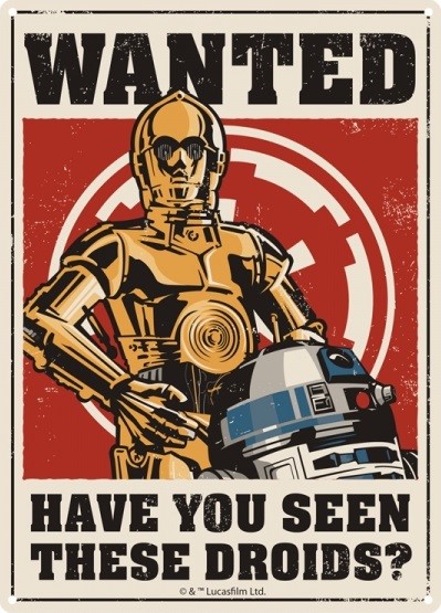 Metallikyltti Star Wars - Droids