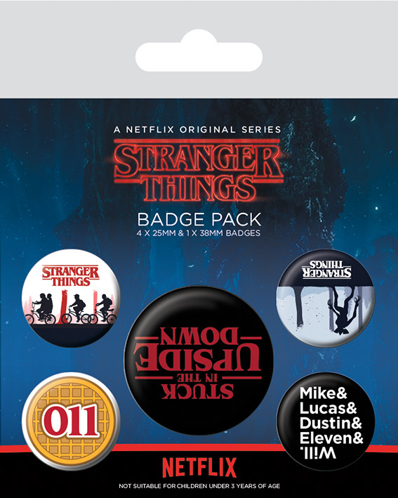 Комплект значки 4 броя Stranger Things - Upside Down