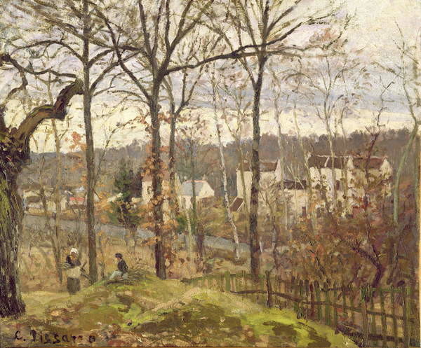 Плакат Winter Landscape at Louveciennes, c.1870
