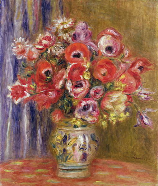 Принти на полотні Vase of Tulips and Anemones, c.1895