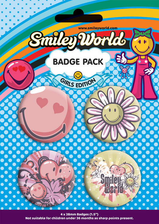 Badge set SMILEY - girls pack