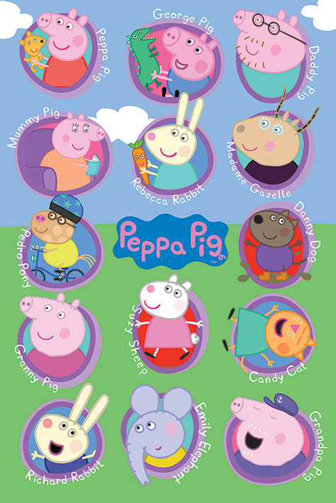 Плакат Peppa Pig - Multi Characters