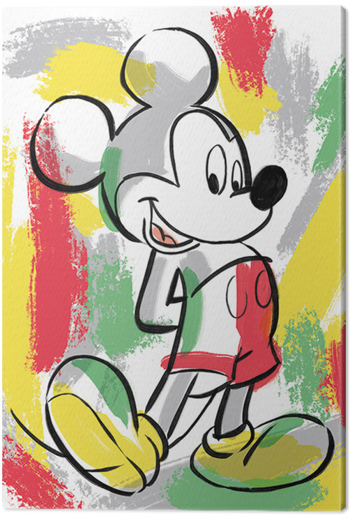 Canvas Print Mickey Mouse - Paint Stripes