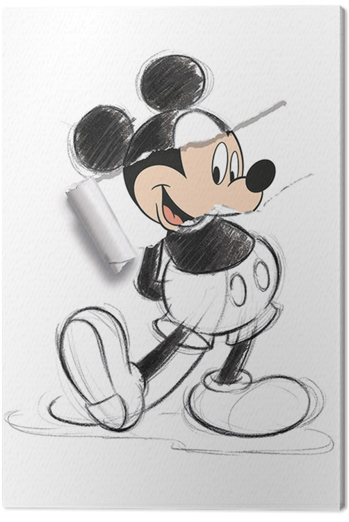 Принти на полотні Mickey Mouse - Torn Sketch