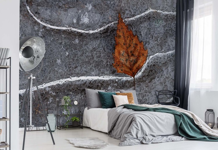 Frozen Leaf Wallpaper Mural