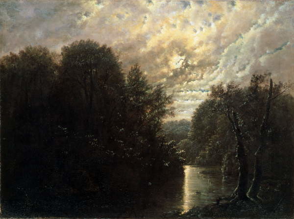 Принти на полотні River Landscape in the Rosental near Leipzig