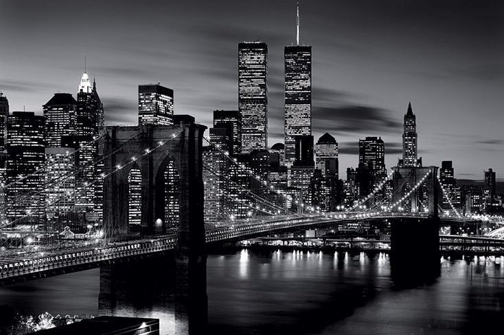 Плакат Brooklyn bridge (B&W)