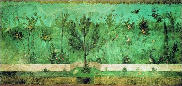 Art Print Anonimo - Parete Affrescata Con Giardino