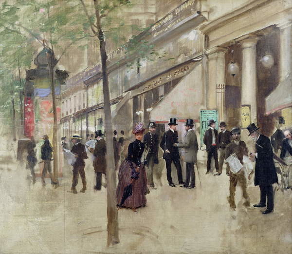Принти на полотні The Boulevard Montmartre and the Theatre des Varietes