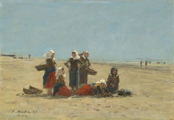 Плакат Women on the Beach at Berck, 1881