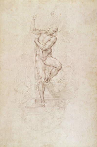 Плакат W.53r The Risen Christ, study for the fresco of The Last Judgement in the Sistine Chapel, Vatican