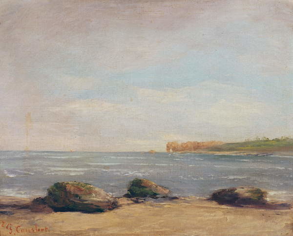Принти на полотні The Beach at Etretat, 1872