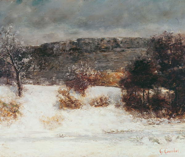 Плакат Snowy Landscape (Vallée de la Loue), c.1876