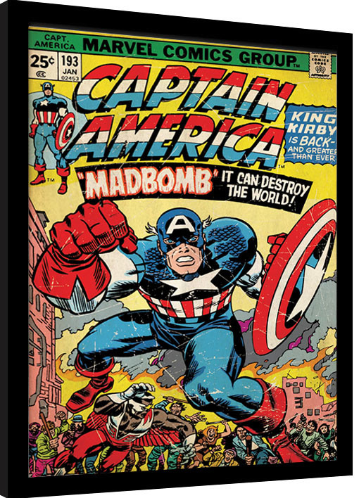 Poster emoldurado Captain America - Madbomb