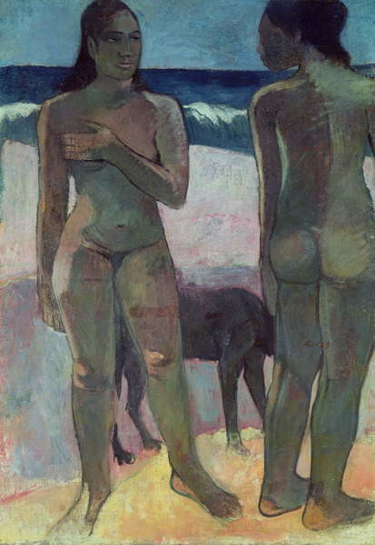 Плакат Two Tahitian Women on the Beach, 1891