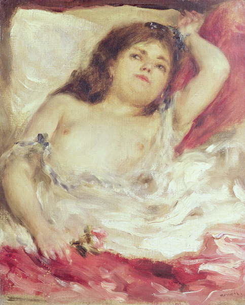 Наклейка Semi-Nude Woman in Bed: The Rose, before 1872