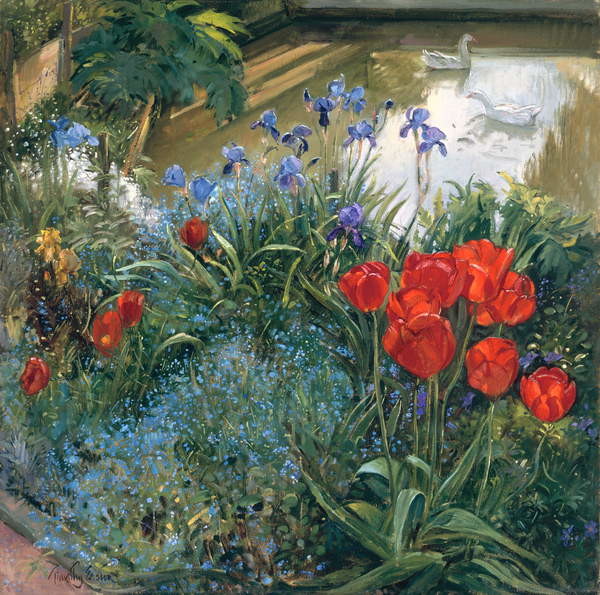 Принти на полотні Red Tulips and Geese