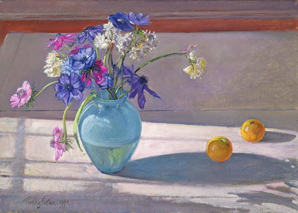 Плакат Anemones and a Blue Glass Vase, 1994