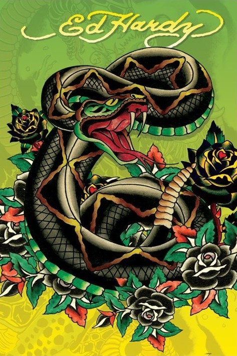Плакат Ed Hardy - snake