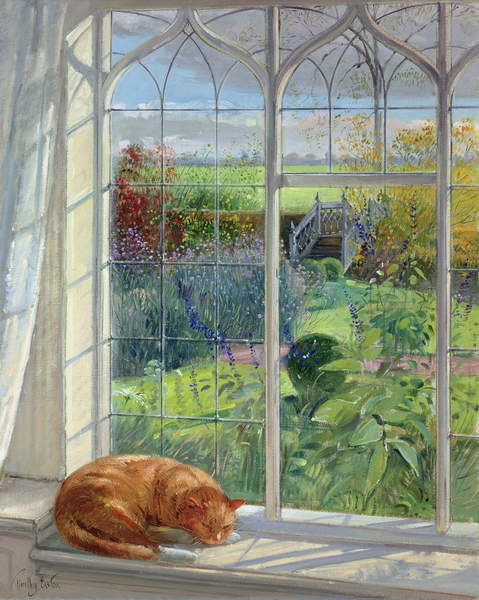 Плакат Sleeping Cat and Chinese Bridge
