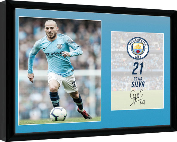Κορνιζαρισμένη αφίσα Manchester City - Silva 18-19