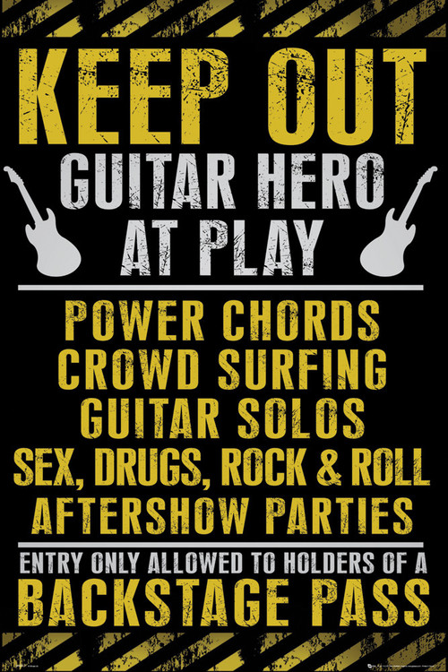 Poster Keep out - guitar hero