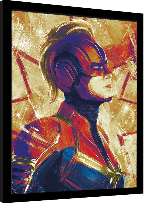 Poster emoldurado Captain Marvel - Paint