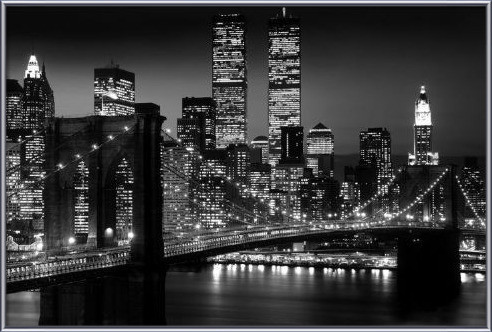 Uokvirjen plakat Manhattan - Night