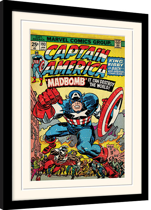 Poster emoldurado Captain America - Madbomb