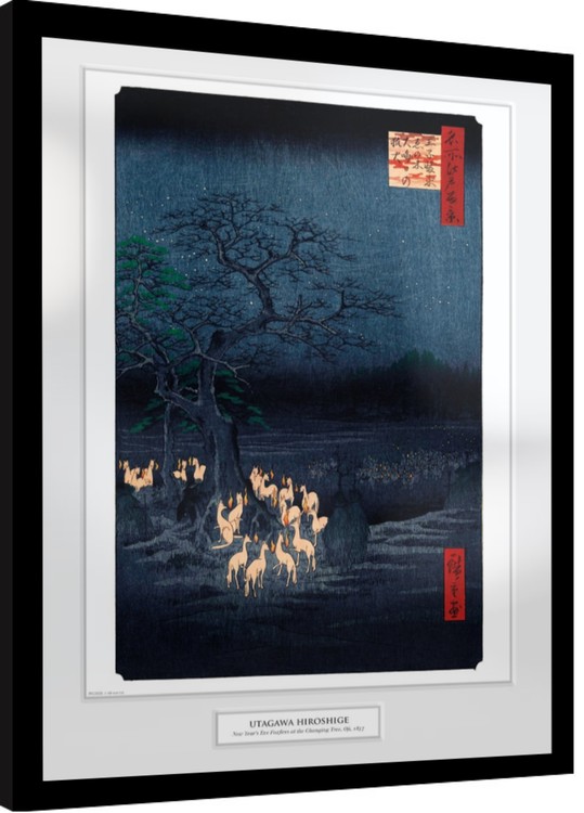 Κορνιζαρισμένη αφίσα Hiroshige - New Years Eve Foxfire