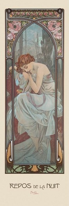 Плакат Alfons Mucha - rest of the night