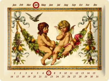 Metallikyltti 3D ANGEL CALENDAR