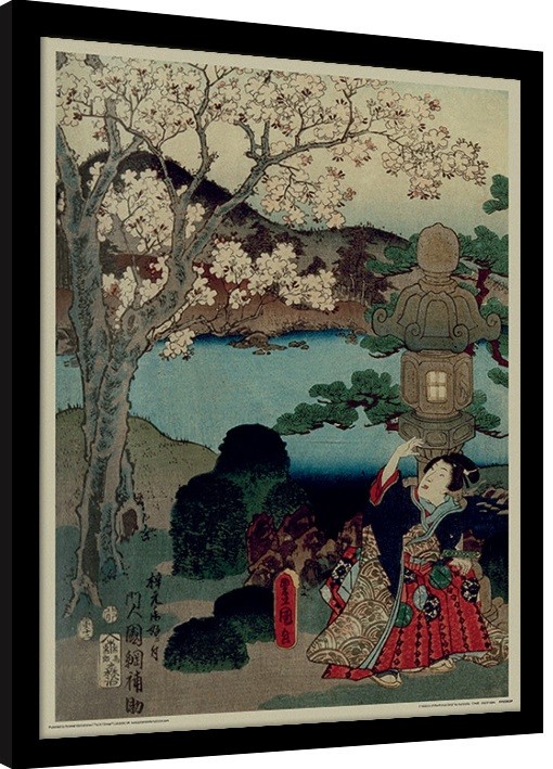 Κορνιζαρισμένη αφίσα Kunisada - History of the Prince Genji, Blossom